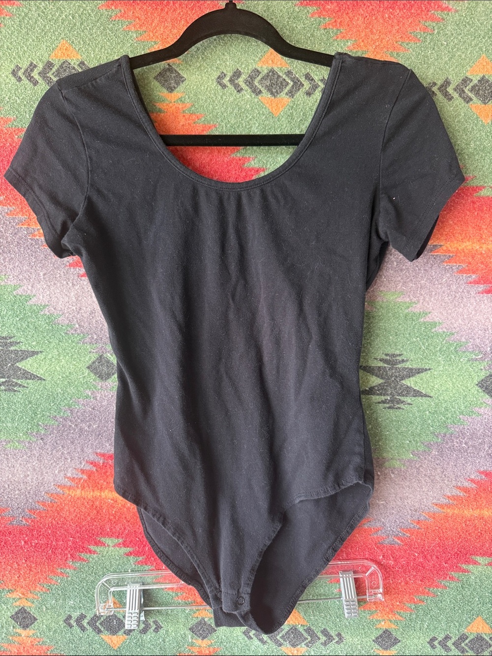 Ultra Flirt Black Scoop Neck Short Sleeve Bodysuit